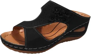 Orthopedic Sandals for Women Dressy Summer Comfortable Shoes with Elastic Ankle Strap Casual Sandals Beach Sandals