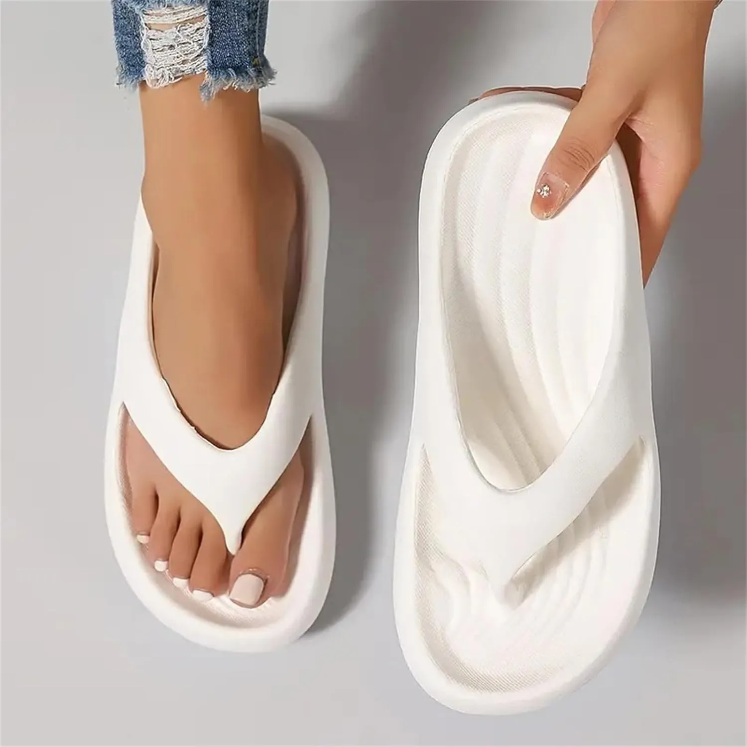 Orthopedic Sandals for Women Lightweight Thong Flip Flop Summer Arch Support Slippers Pillow Soft Summer Beach Shoes Thick Soled Non Slip Flipflops