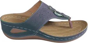 Orthopedic Thong Sandals for Women Low Wedge Platform Sandals Comfortable Casual Shoes Slip On Lightweight Slippers Breathable Beach Shoes Orthotic Flip Flops Ladies Outdoor Sandal for Walking