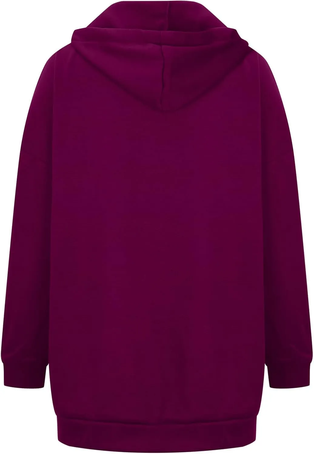 Oversized Hoodie for Women Plus Size Solid Color Hoodies Casual Full Zip Long Hooded Sweatshirt Pullover Jacket with Pockets