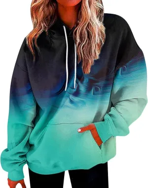 Oversized Hoodies for Women Graphic Plus Size Hooded Swaetshirt with Pockets Drop Shoulder Preppy Y2k Hoodie