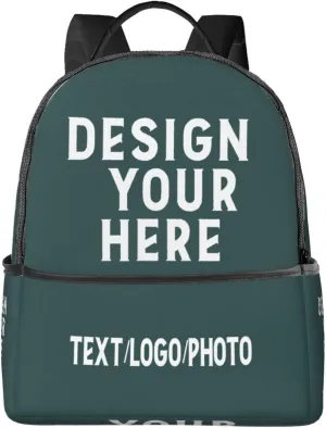 Personalized Text Image Backpack, Customize Laptop Backpack for Men Women,Design Text Photo Name Logo Casual Travel Laptop Bag,Dark SlateGray-0.27