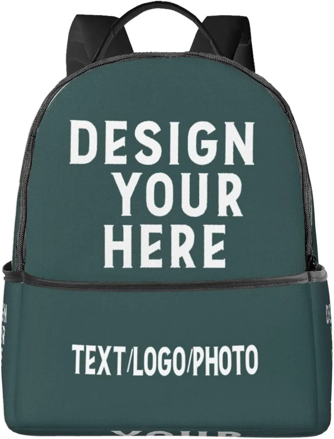 Personalized Text Image Backpack, Customize Laptop Backpack for Men Women,Design Text Photo Name Logo Casual Travel Laptop Bag,Dark SlateGray-0.27