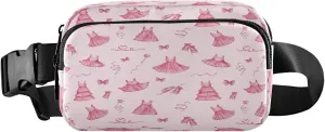 Pink Ballet Shoes Star Belt Bag for Women Men Fanny Pack Small Waist Pouch Crossbody Bags for Outdoor Hiking Running Travel