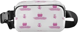 Pink Shoes Ballet Belt Bag for Women Men Fanny Pack Small Waist Pouch Crossbody Bags for Outdoor Hiking Running Travel