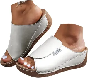 Platform Sandals Women Open Toe Comfort Yoga Mat Wedge Sandals Summer Trendy Thick Sole Slip on Platform Shoes Dressy
