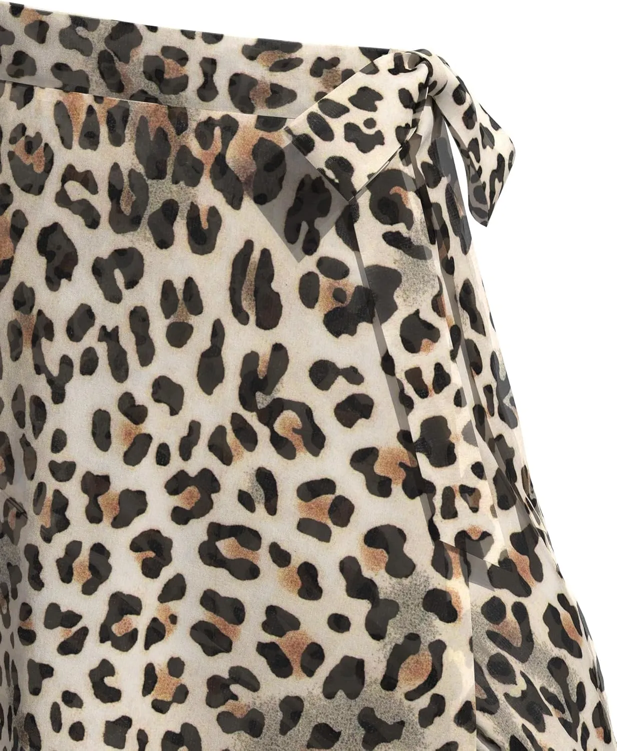 Plus Size Women Wrap Skirts Leopard Boho Skirt High Low Split Skirts for Summer Beach