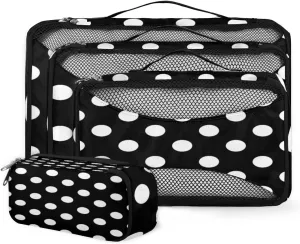 Polka Dot Packing Cubes for Suitcases Luggage Organizer Bags Set Travel Packing Organizers Multiple Sizes for Clothes Shoes Cosmetics Toiletries
