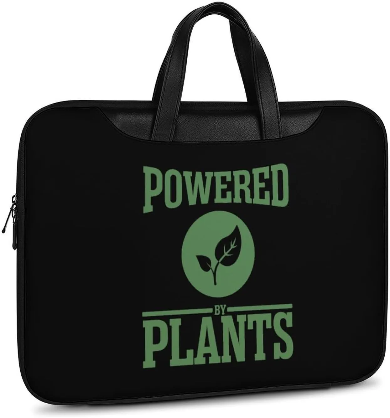 Powered by Plants Leather Bag Laptop Case Slim Water Resistant Computer Bags with Handle Briefcase for Work