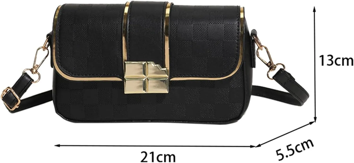 PU Leather Crossbody Bags for Women Shoulder Bag with Adjustable Strap Clutch Satchel Ladies Evening Bag (Brown)