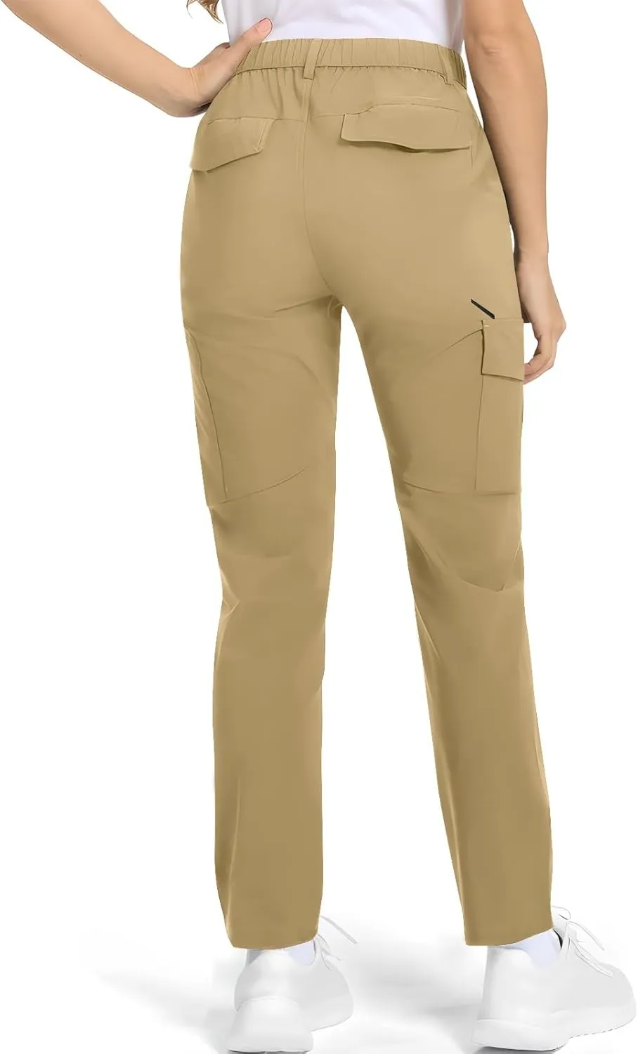Quick Dry Cargo Pants for Women Lightweight Tactical Hiking Pants with Pockets Elastic Waist Tactical Trouser Bottoms