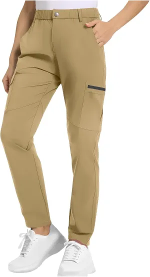 Quick Dry Cargo Pants for Women Lightweight Tactical Hiking Pants with Pockets Elastic Waist Tactical Trouser Bottoms