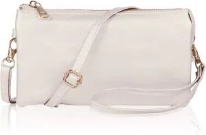 RIAH FASHION Convertible Vegan Leather Wallet Purse Clutch - Small Handbag Phone/Card Slots & Detachable Wristlet/Crossbody