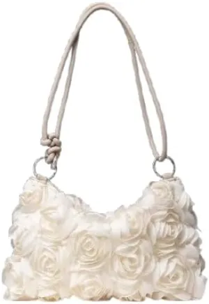 Rose Jacquard Evening Clutch Shoulder Bag, Party Wedding Formal Purse