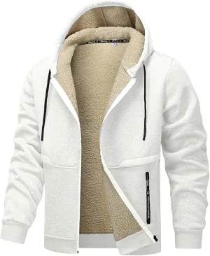 RTRDE Mens Work Jacket Zip Up Sweatshirts Heavyweight Winter Fleece Sherpa Lined Warm Hoodie Jackets Coats Jacket, S-3XL
