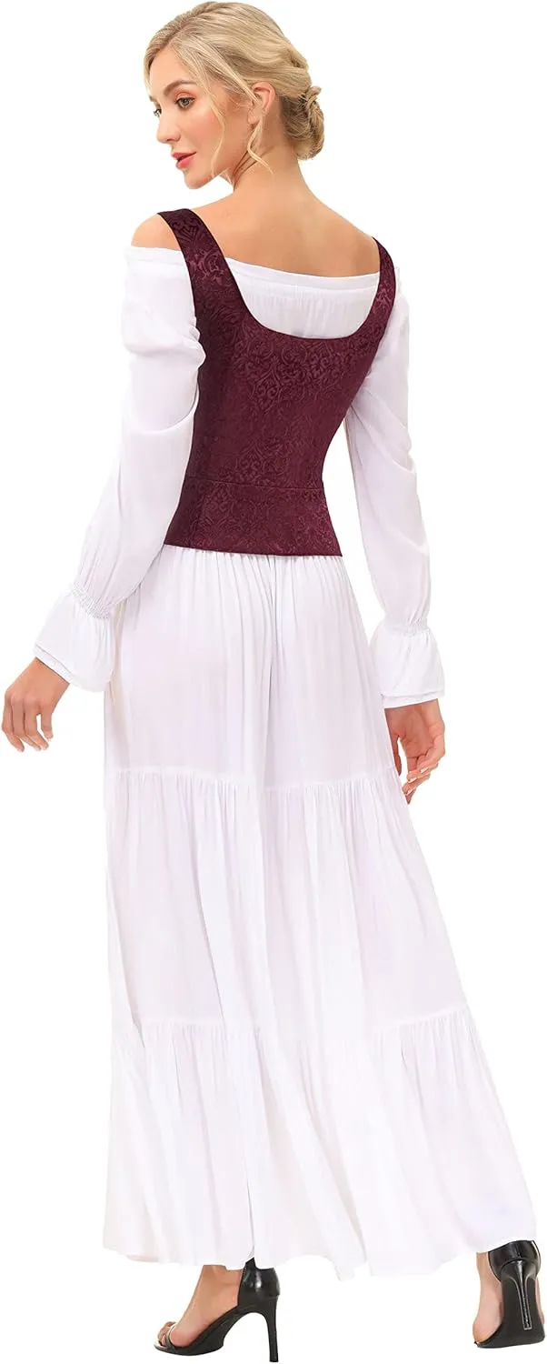 Scarlet Darkness Women's Pirate Renaissance Vest Cosplay Costume Peasant Bodice