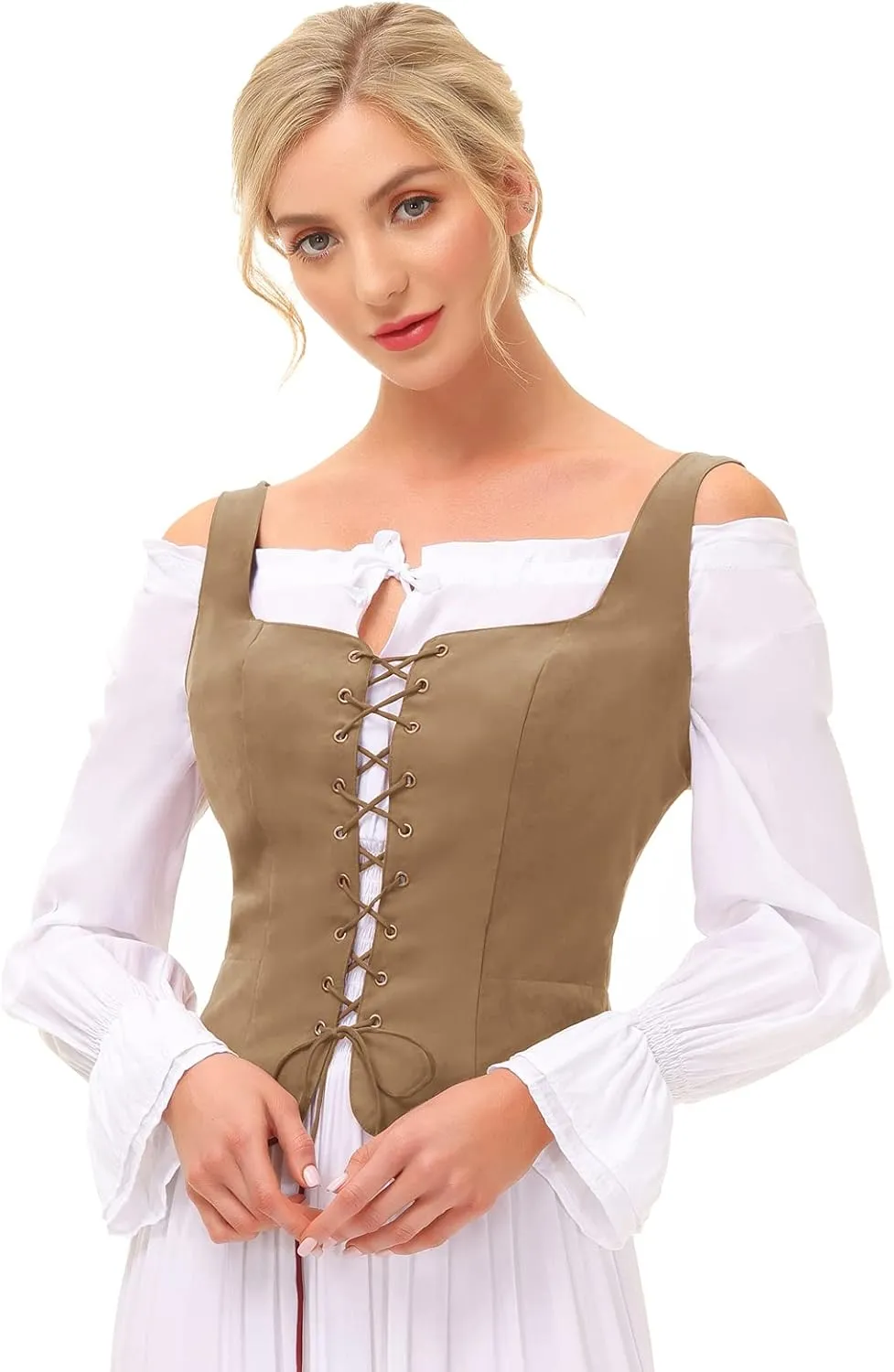 Scarlet Darkness Women's Pirate Renaissance Vest Cosplay Costume Peasant Bodice