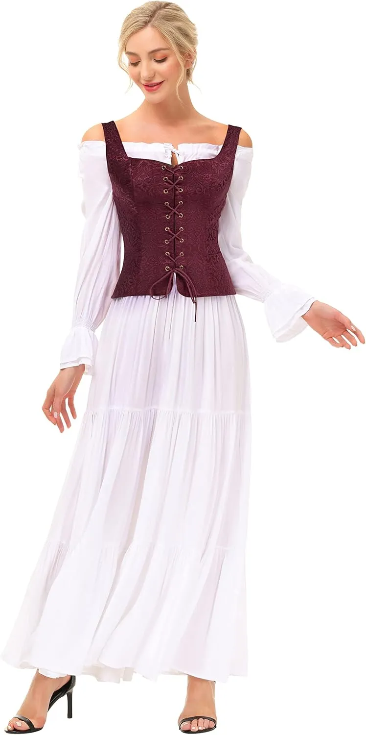 Scarlet Darkness Women's Pirate Renaissance Vest Cosplay Costume Peasant Bodice