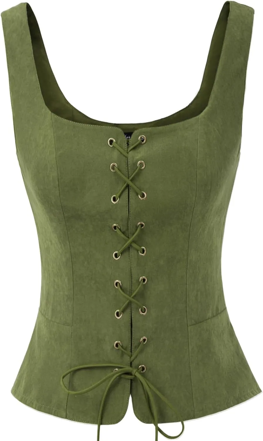 Scarlet Darkness Women's Pirate Renaissance Vest Cosplay Costume Peasant Bodice
