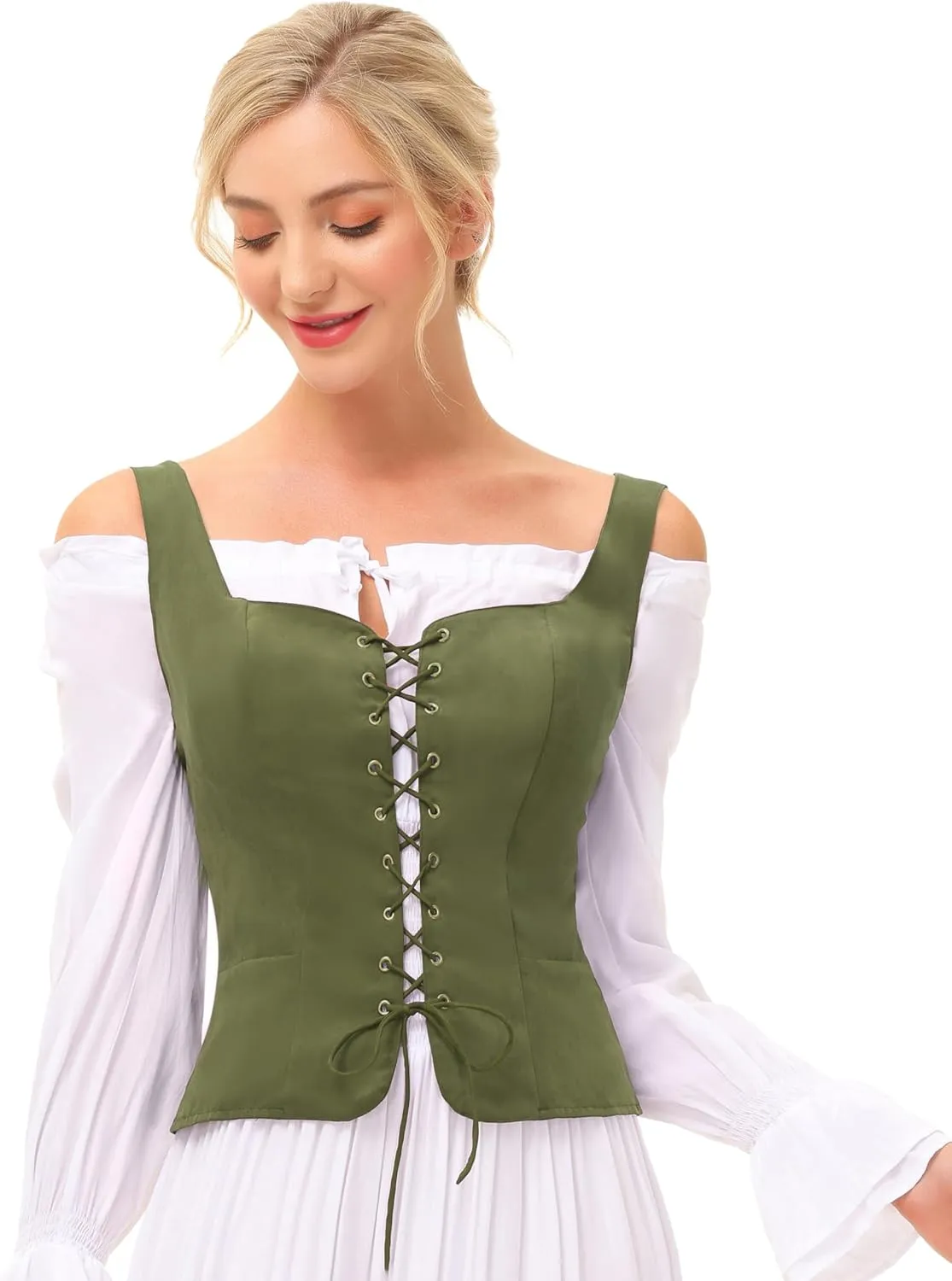 Scarlet Darkness Women's Pirate Renaissance Vest Cosplay Costume Peasant Bodice