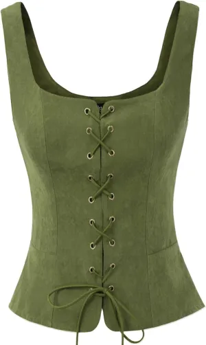 Scarlet Darkness Women's Pirate Renaissance Vest Cosplay Costume Peasant Bodice
