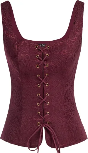 Scarlet Darkness Women's Pirate Renaissance Vest Cosplay Costume Peasant Bodice