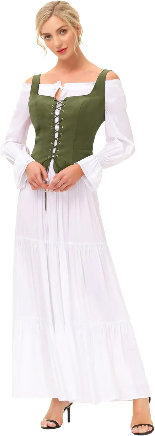 Scarlet Darkness Women's Pirate Renaissance Vest Cosplay Costume Peasant Bodice