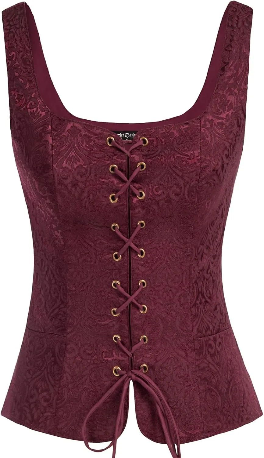 Scarlet Darkness Women's Pirate Renaissance Vest Cosplay Costume Peasant Bodice