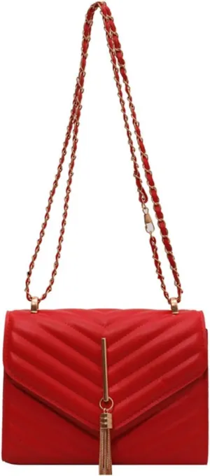 Shoulder Bag for Women PU Leather Crossbody Bags with Chain Strap Clutch Purse Evening for Work Travel, One Color, One Size