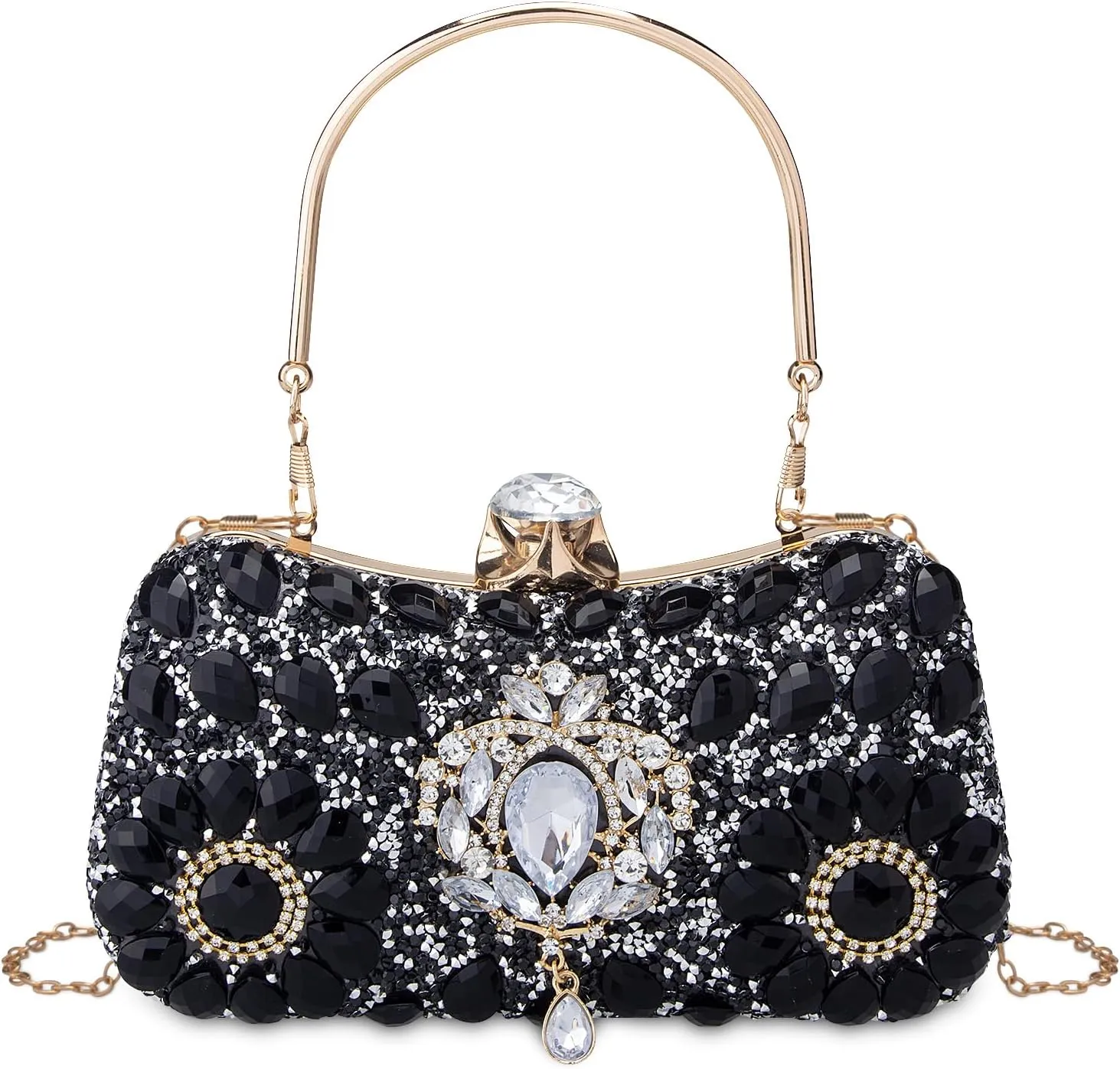 Simcat Womens Clutch Purses Crystal Evening Bag, Sparkly Rhinestone Clutch Handbag for Bridal Wedding Party Prom