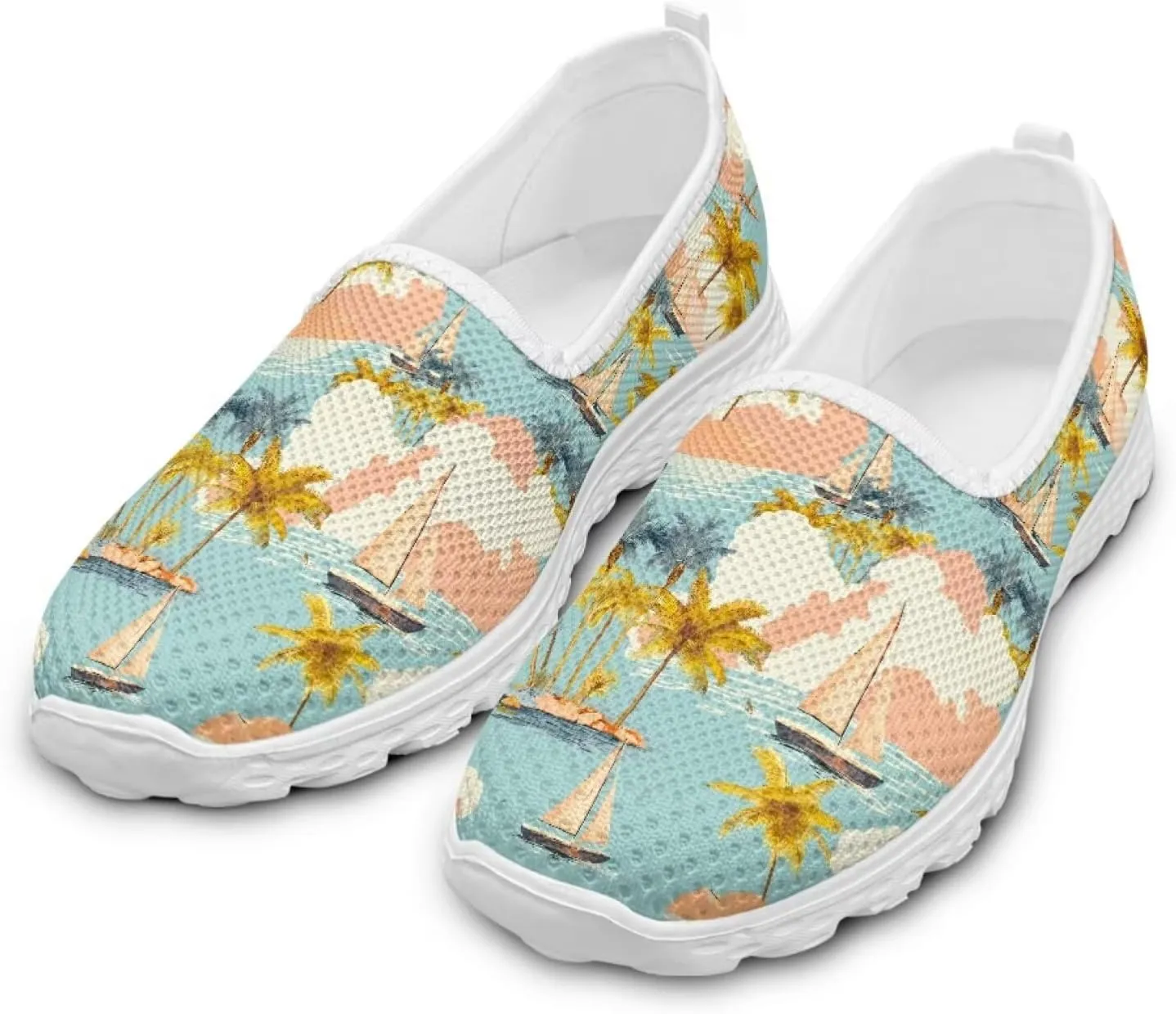Slip On Shoes Women Ladies Loafers Walking Shoes Women Trainers Athletic Sneakers with Mesh Fabric