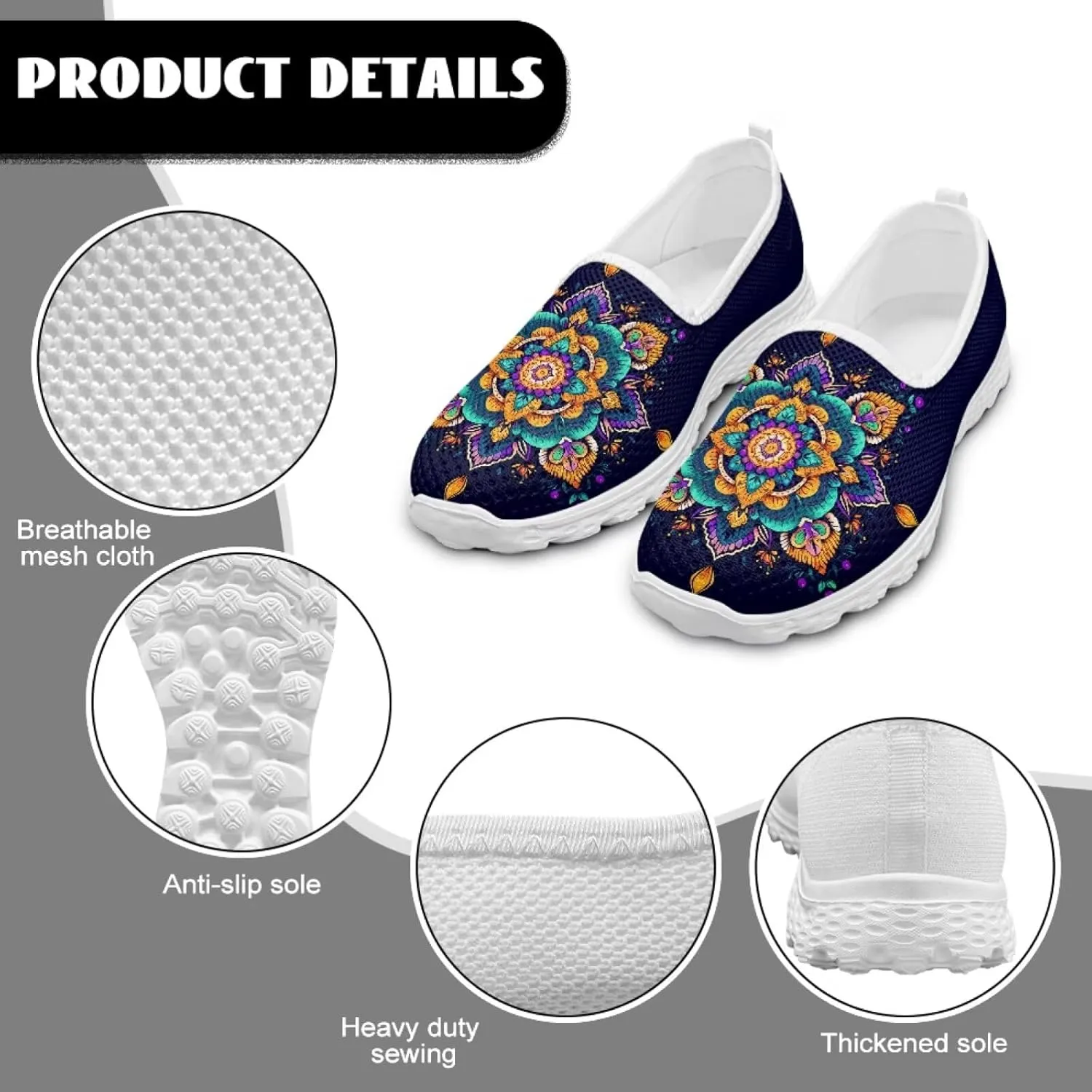 Slip On Shoes Women Ladies Loafers Walking Shoes Women Trainers Athletic Sneakers with Mesh Fabric