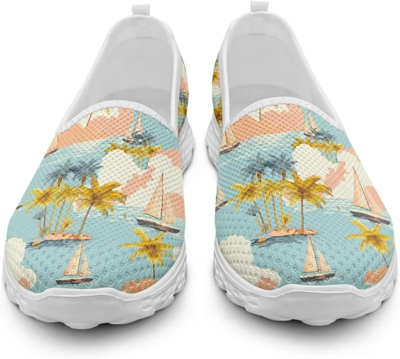 Slip On Shoes Women Ladies Loafers Walking Shoes Women Trainers Athletic Sneakers with Mesh Fabric