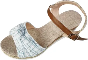 Smoneyful Womens Orthopedic Sandals Wedge Sandals Platform Arch Support Retro Open Toe Ankle Strap Summer Dressy Beach Casual Slip Walking Slippers