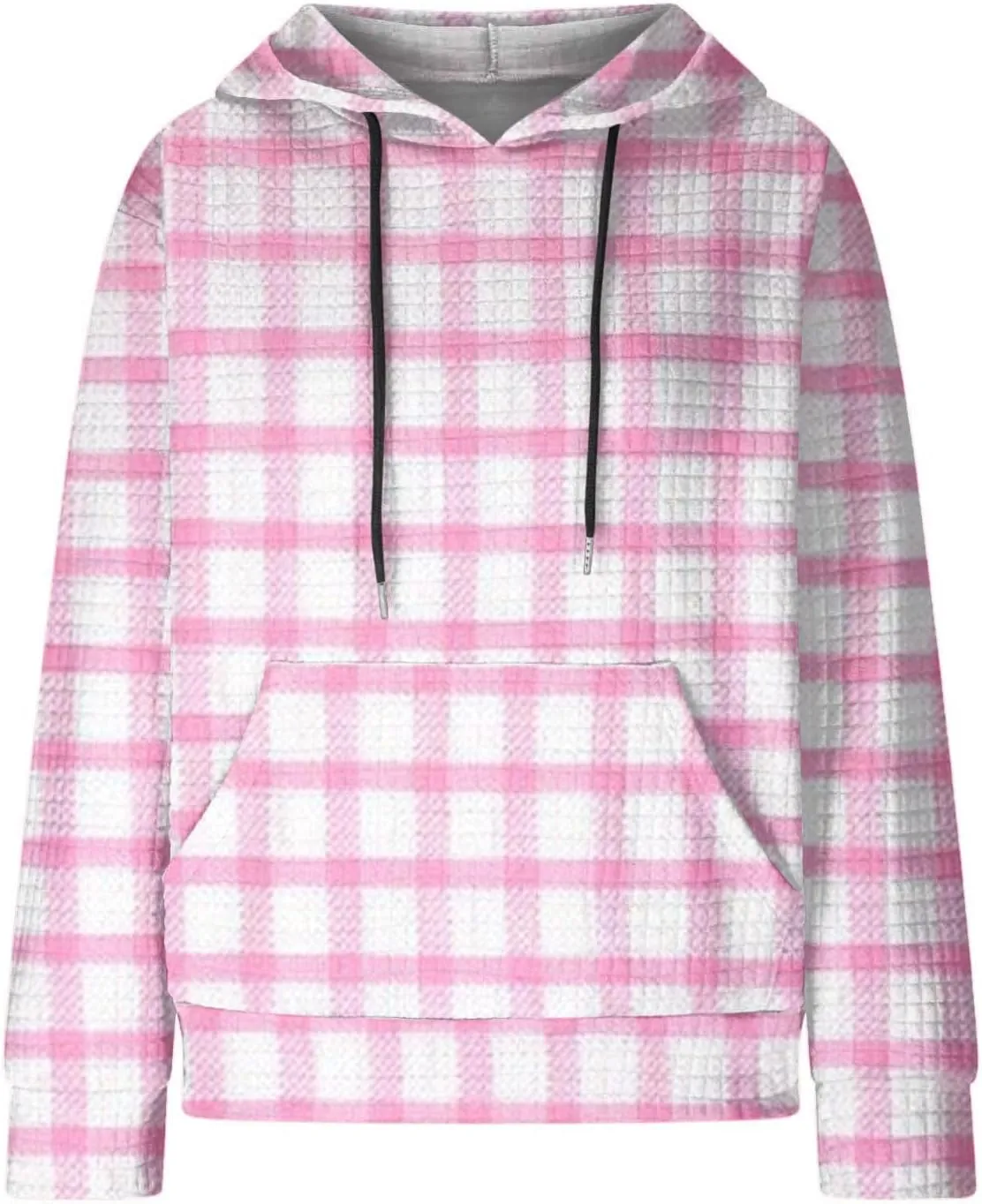 Soft Sweatshirts For Women Graphic Waffle Oversized Hoodies Casual Cute Drawstring Pullover Top Trendy Preppy Clothes