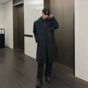 Spliced Stand Collar Two-piece Trench Coat