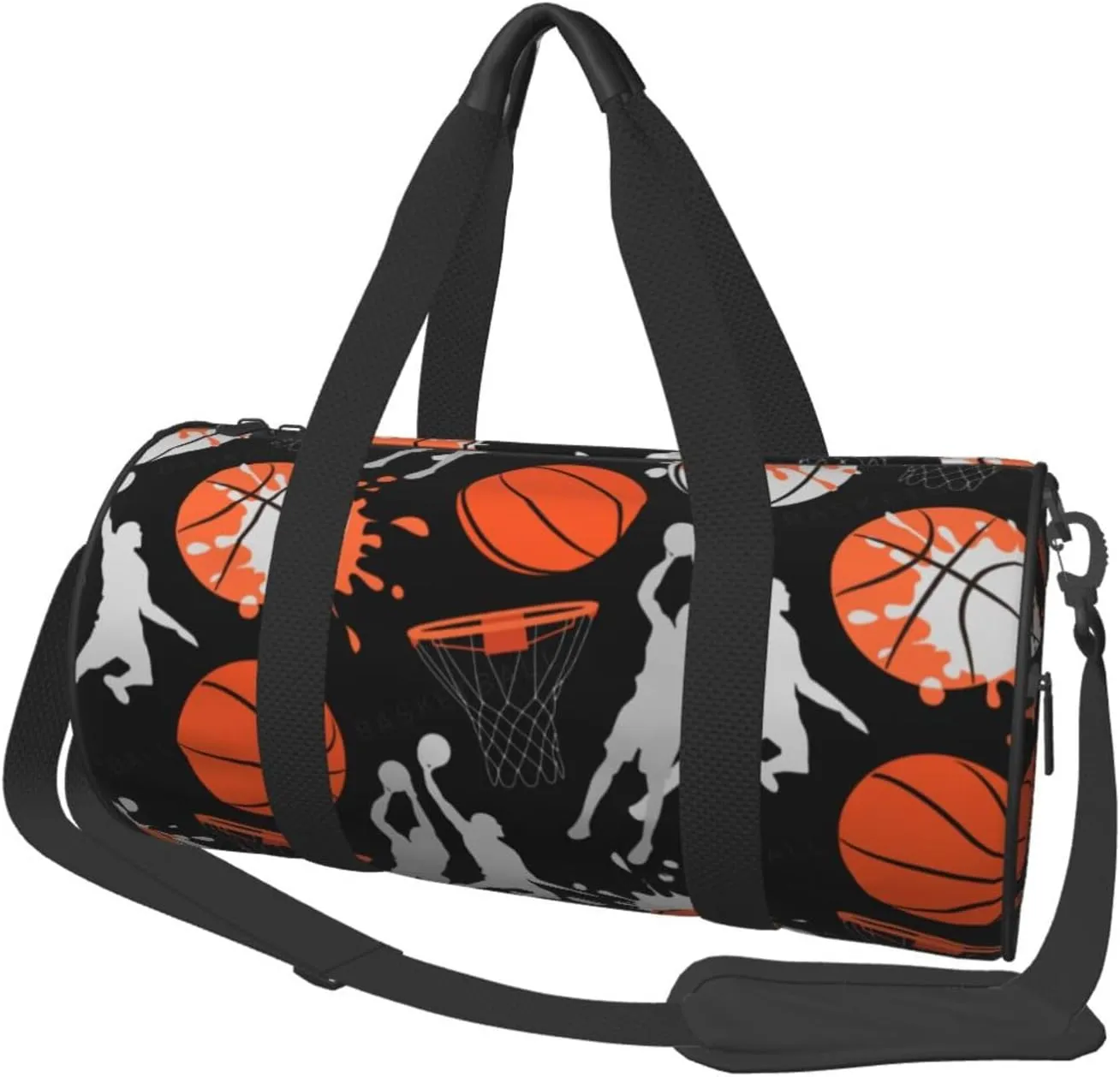 Sport Basketball Pattern Sports Gym Bag Travel Duffel Bag Shoes Compartment For Men Women Foldable Lightweight Yoga Gym Sports Bag