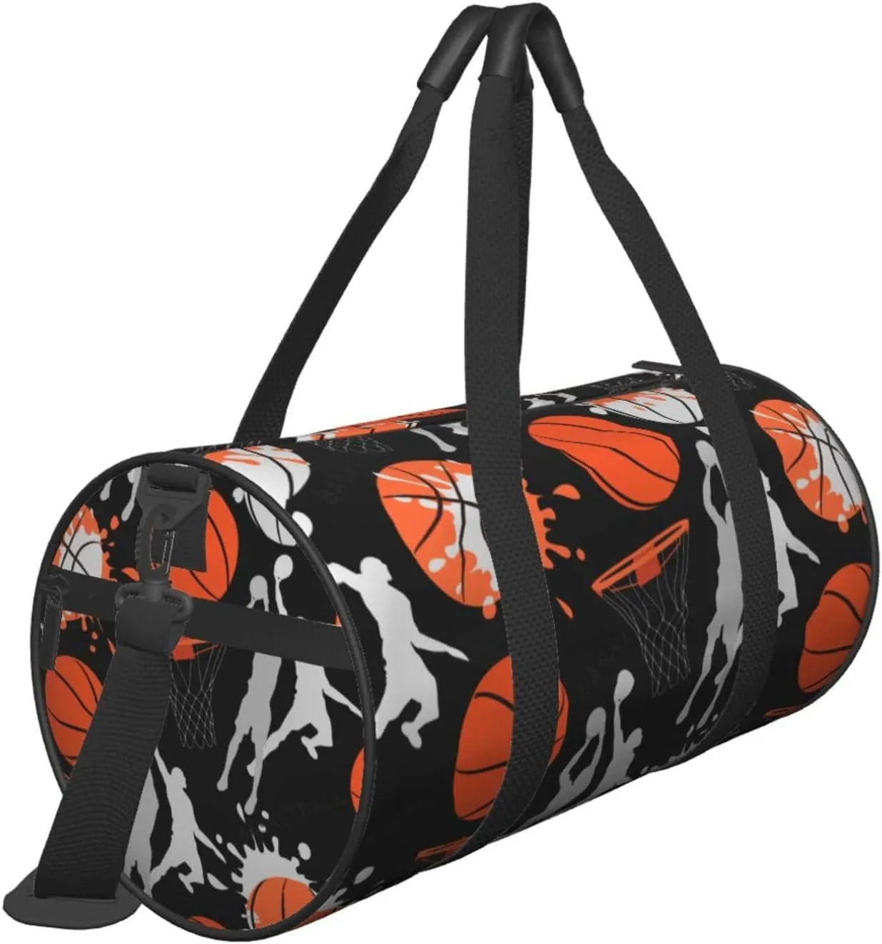 Sport Basketball Pattern Sports Gym Bag Travel Duffel Bag Shoes Compartment For Men Women Foldable Lightweight Yoga Gym Sports Bag