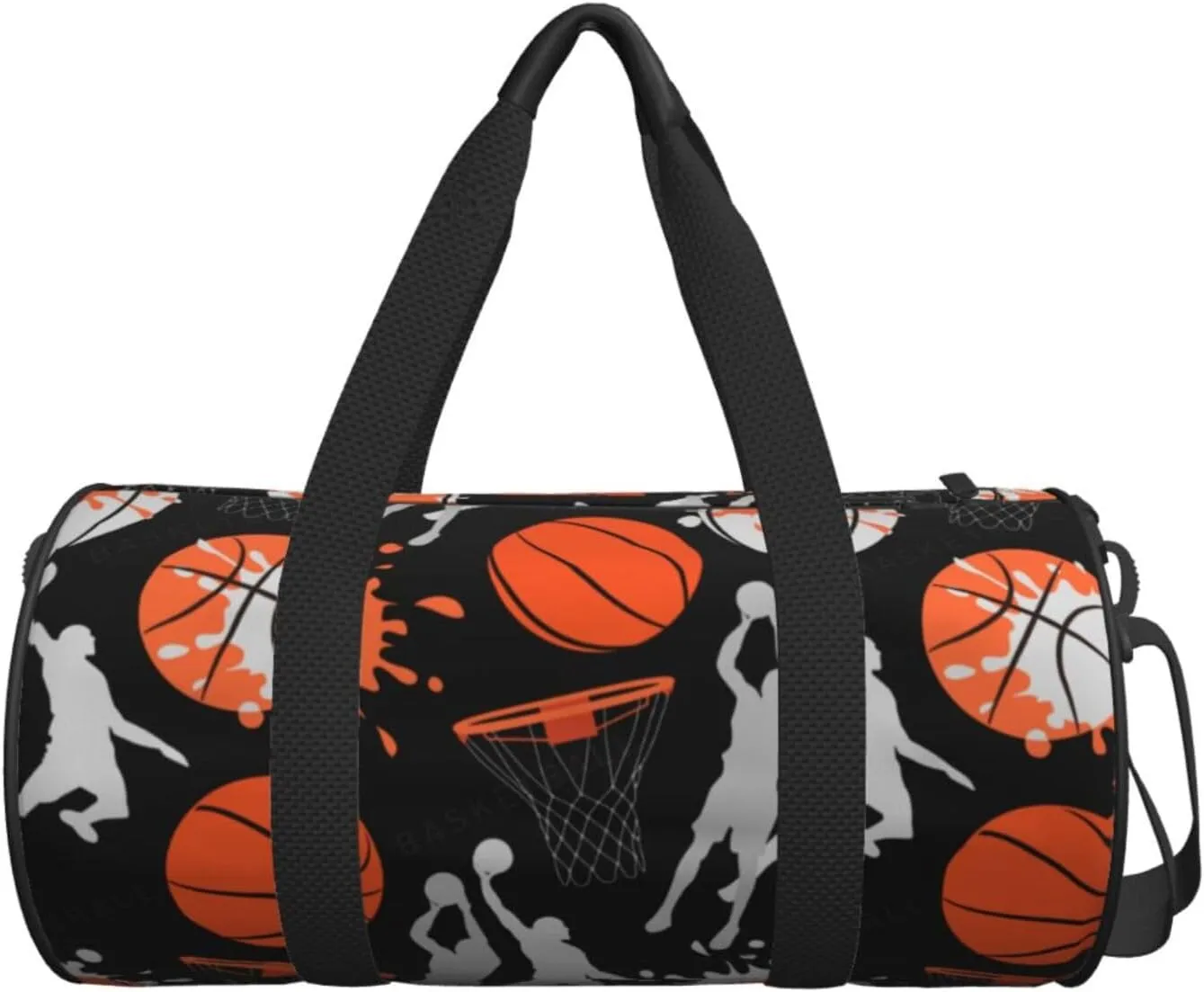 Sport Basketball Pattern Sports Gym Bag Travel Duffel Bag Shoes Compartment For Men Women Foldable Lightweight Yoga Gym Sports Bag