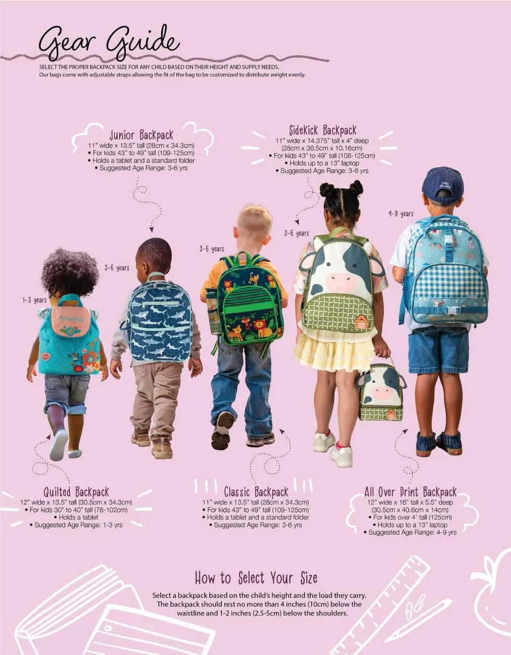 Stephen Joseph Unisex Kid's Quilted Backpack, Horse, One Size