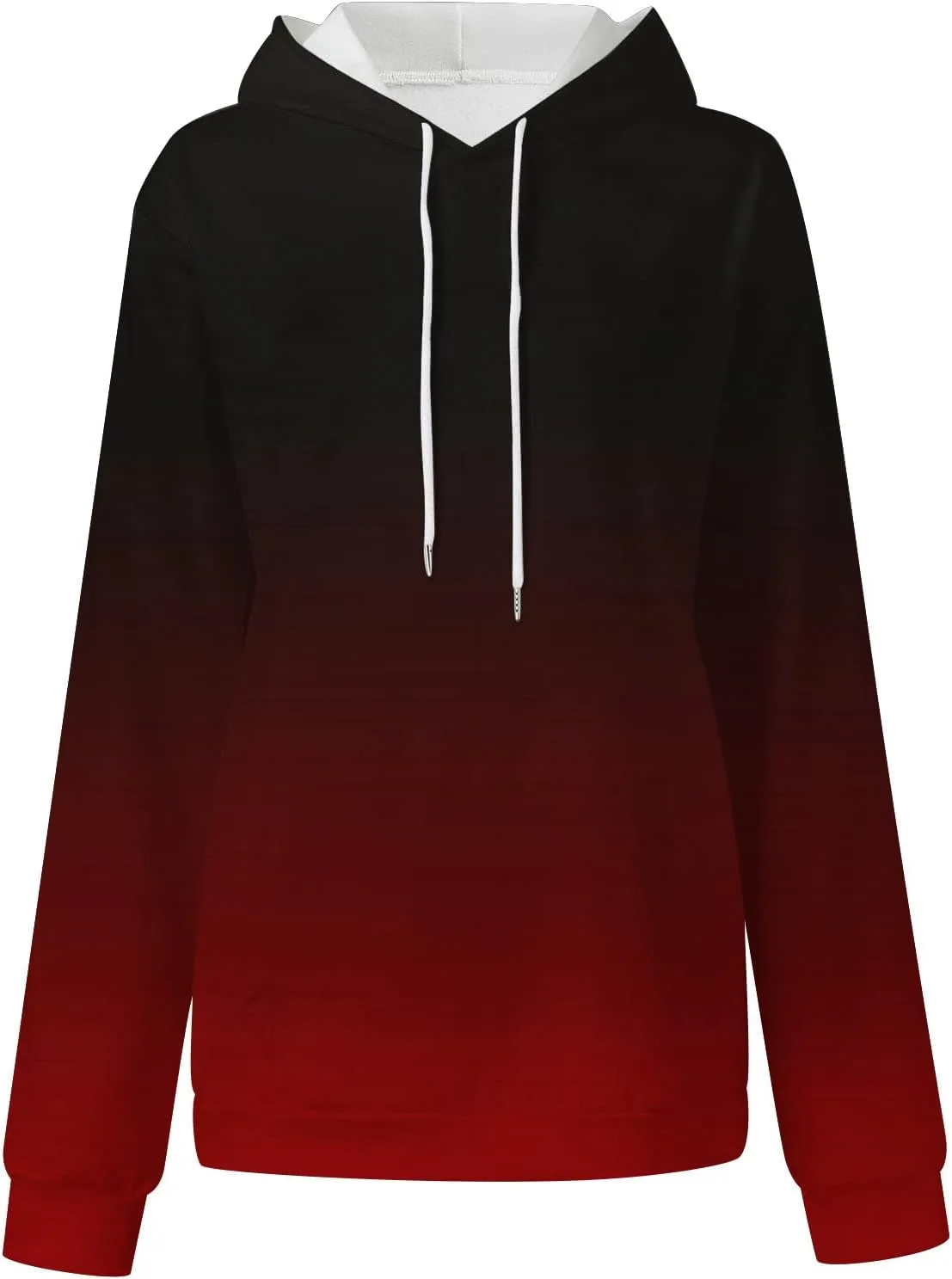 Stessotudo Oversized Hoodies for Women Casual Gradient Pullover Sweatshirts with Pocket Long Sleeve Trendy Y2K Hooded Tops