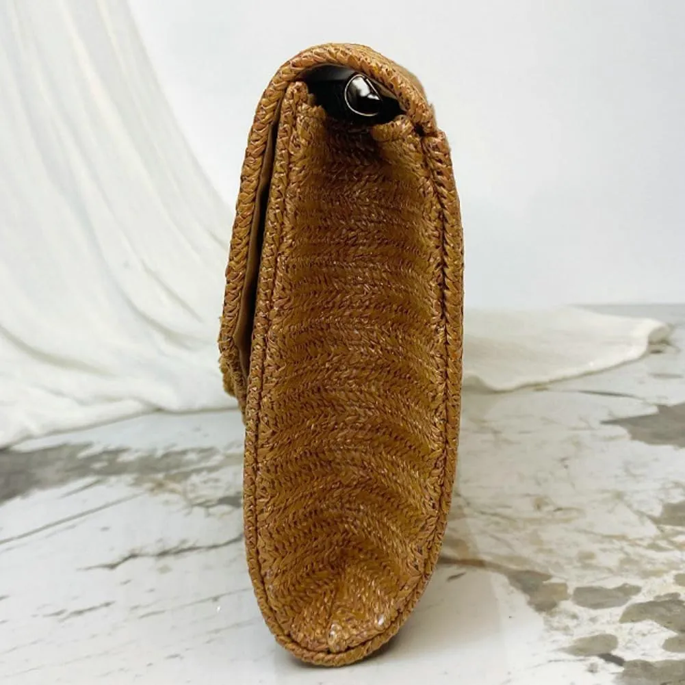 Straw Clutch Purse for Women Envelope Evening Handbag Stylish Woven Crossbody Bag Beach Floral Hobo Purse for Party Wedding