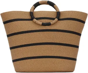 Straw Tote Bag for Women Straw Summer Beach Handbags Rattan Woven Straw Bag