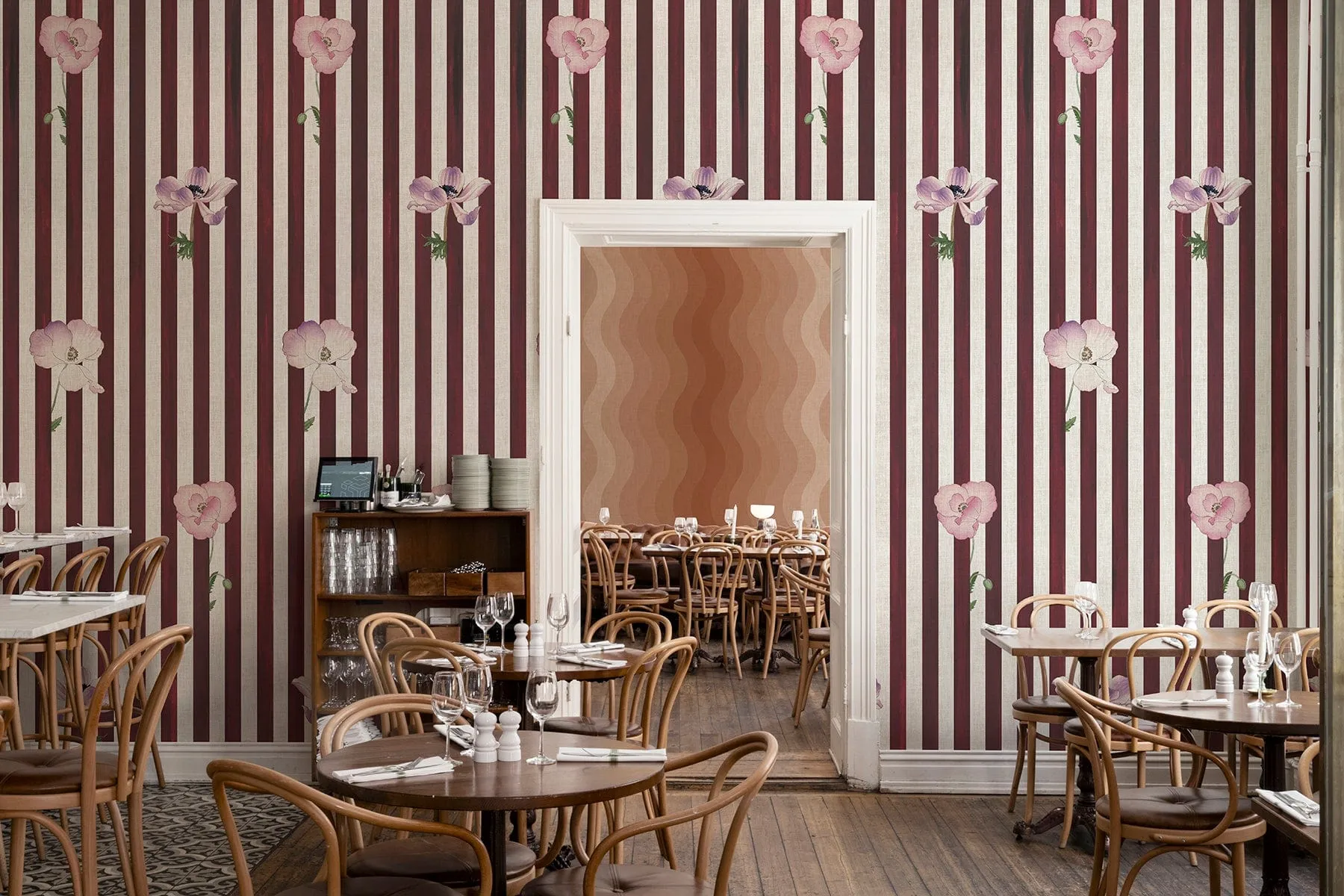 Stripe Meadow Burgundy