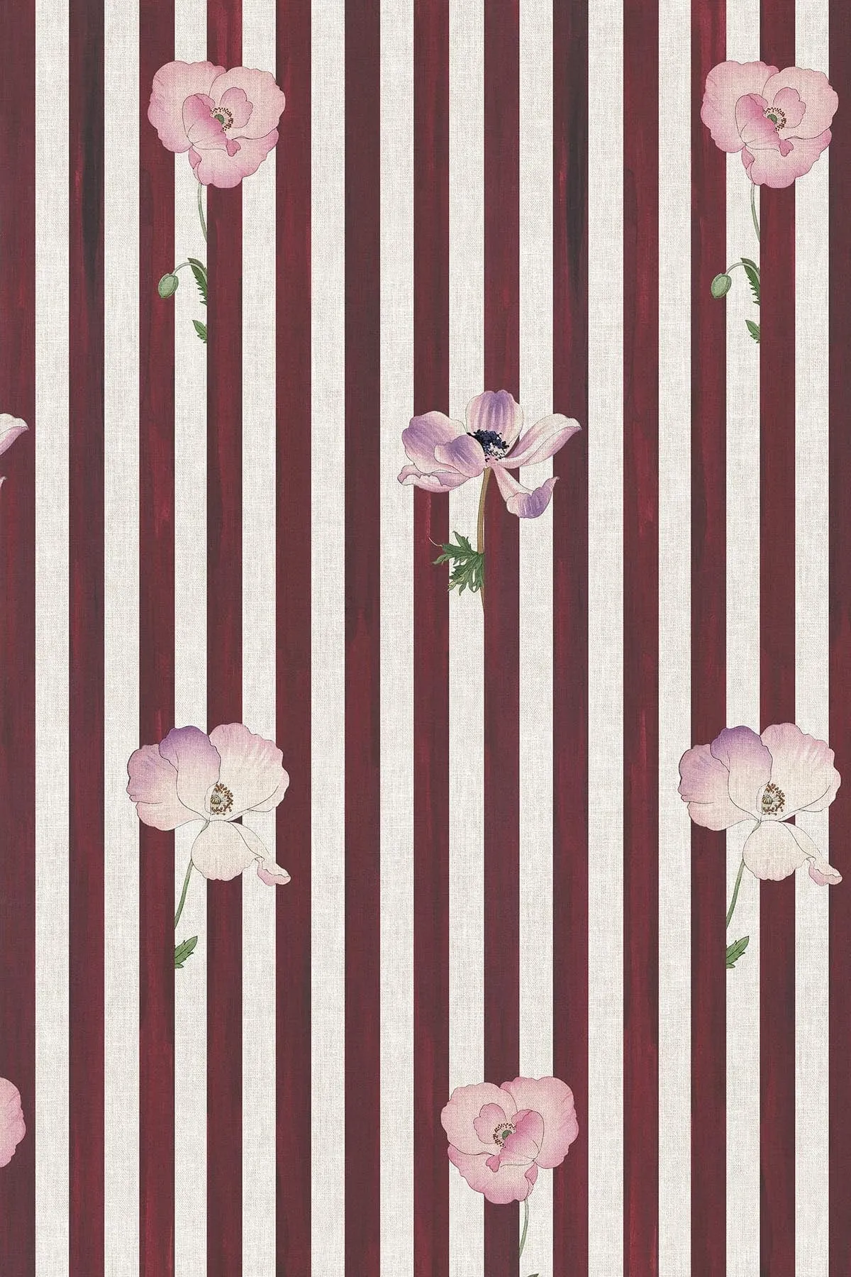 Stripe Meadow Burgundy