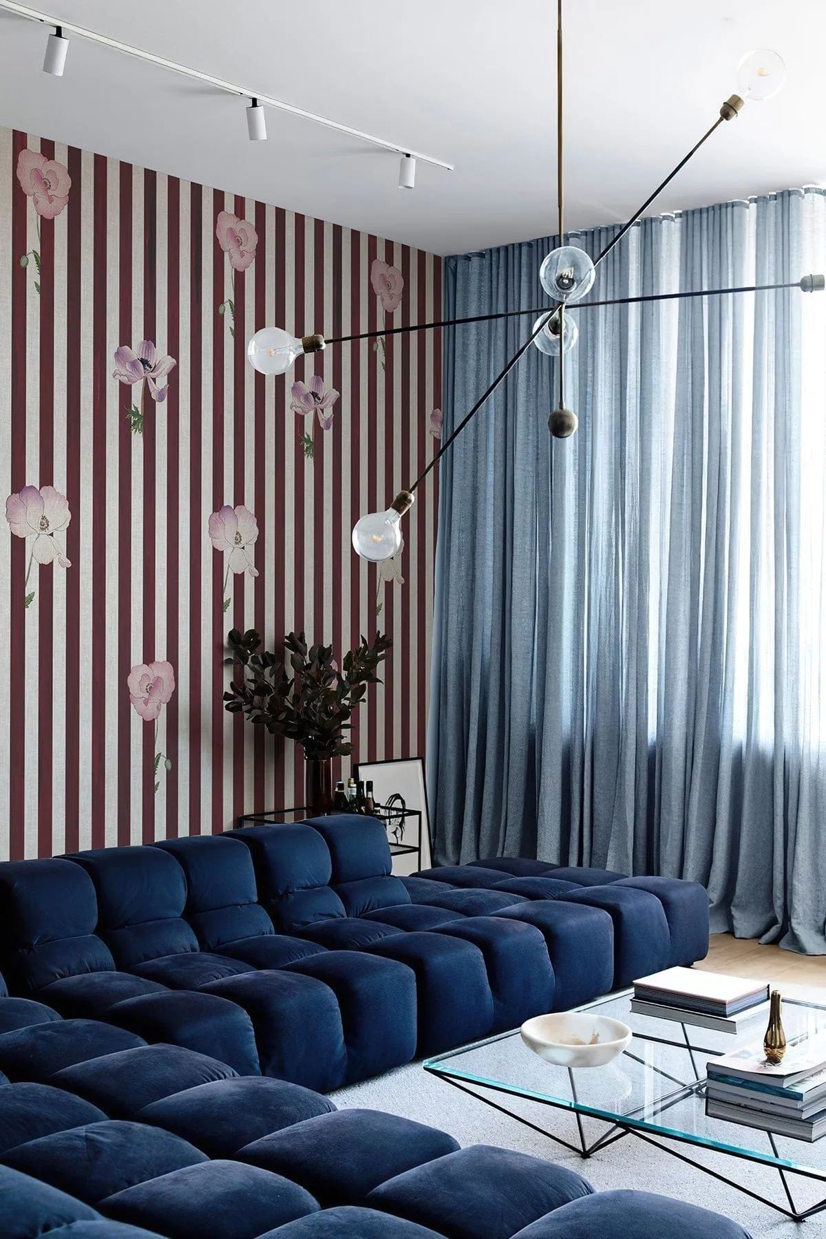Stripe Meadow Burgundy