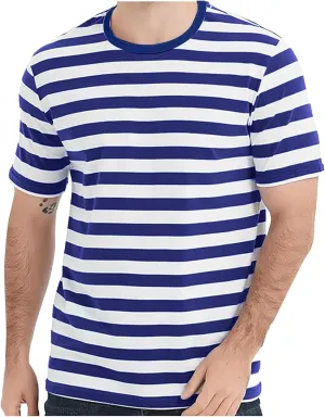 Striped T Shirts for Men Crewneck Short Sleeved Summer Tops Casual Basic Oversized Tees Vintage Outdoor Streetwear