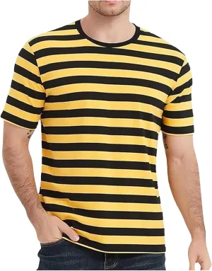 Striped T Shirts for Men Crewneck Short Sleeved Summer Tops Casual Basic Oversized Tees Vintage Outdoor Streetwear