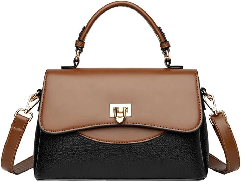 Stylish White Leather Satchel Handbag for Women - Top Handle Purse & Crossbody Bag - Fashionable Small Tote & Shoulder Bag