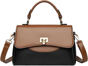 Stylish White Leather Satchel Handbag for Women - Top Handle Purse & Crossbody Bag - Fashionable Small Tote & Shoulder Bag